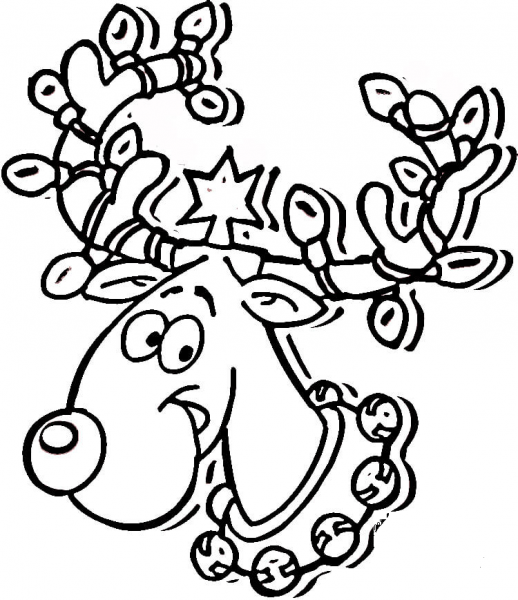 Reindeer Ready For Christmas coloring page image