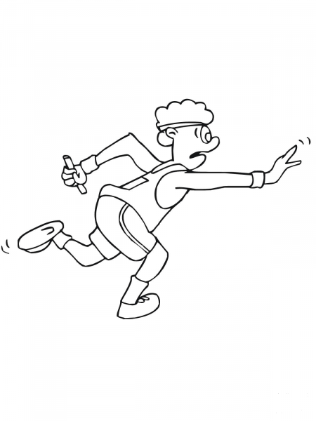 Relay Race Runner coloring page image