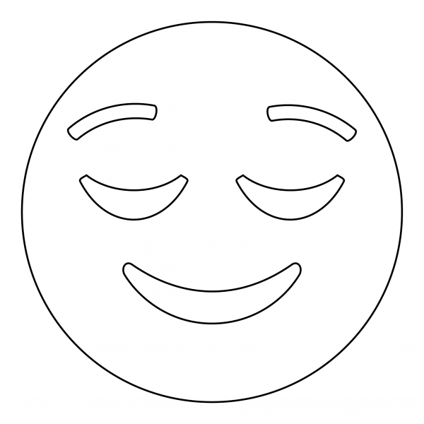Relieved Face coloring page image