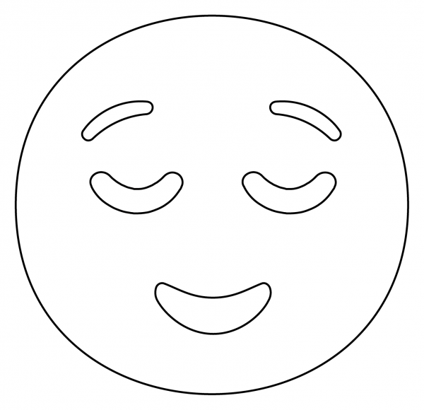 Relieved Face Emoji coloring page image