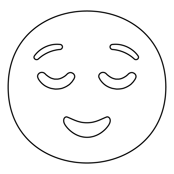 Relieved Face Emoji coloring page image