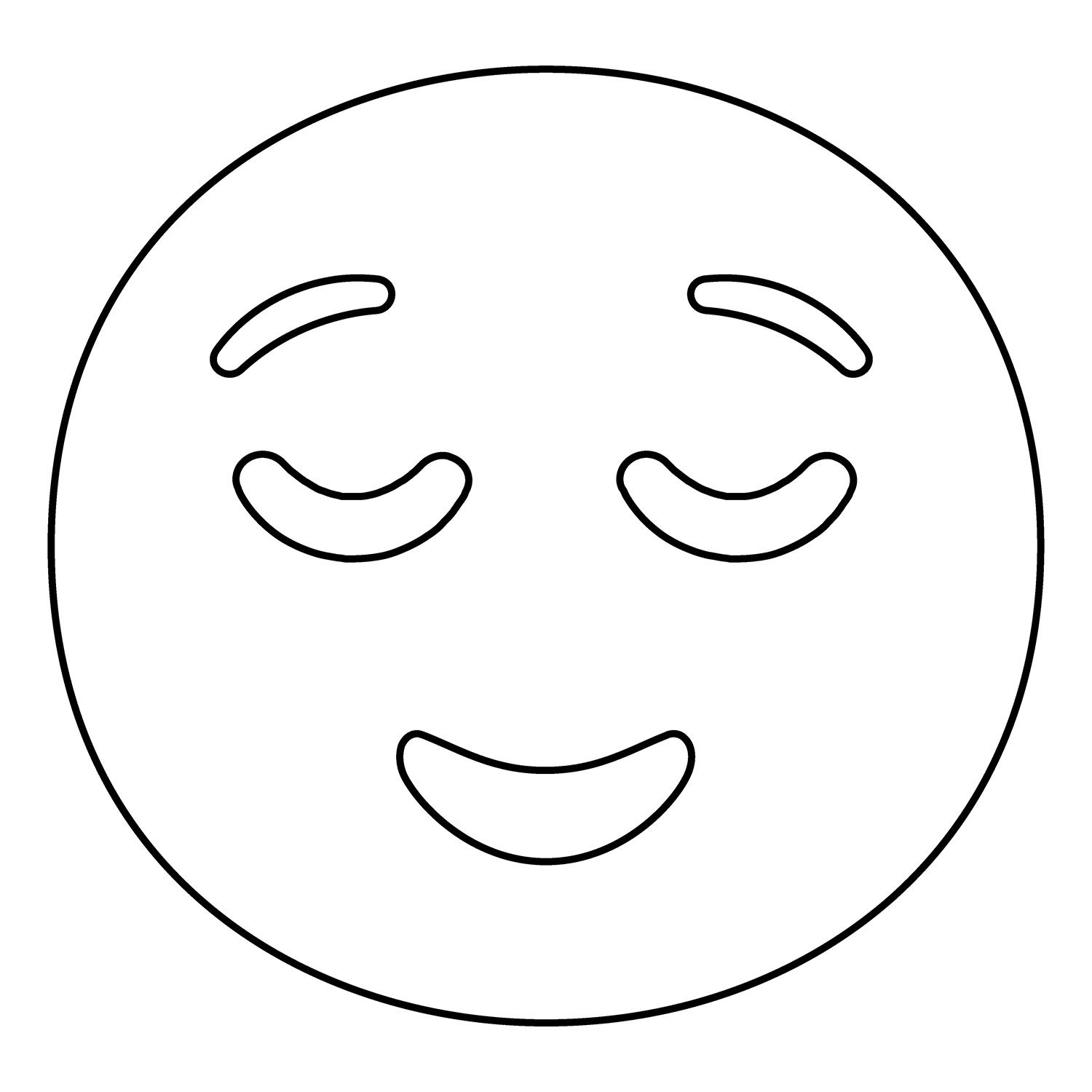 Relieved Face Emoji coloring page - ColouringPages