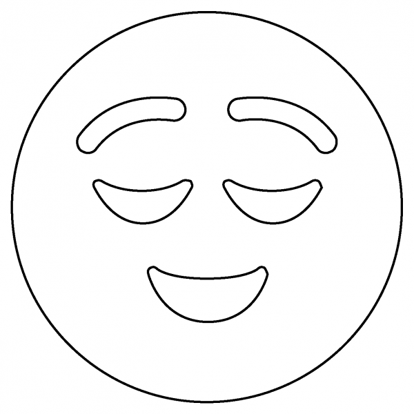 Relieved Face Emoji coloring page image