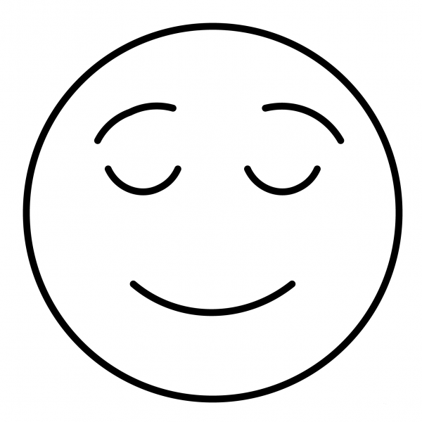 Relieved Face Emoji coloring page image