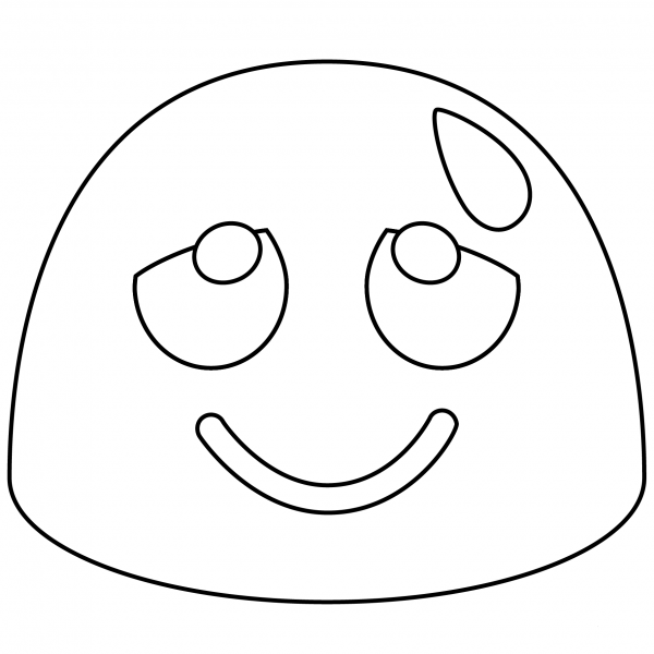 Relieved Face Emoji coloring page image