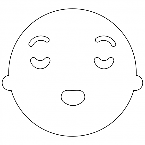 Relieved Face Emoji coloring page image