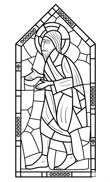 Religious Stained Glass coloring page image