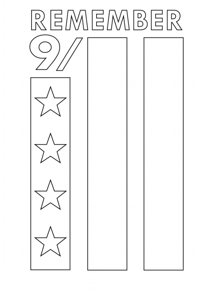 Remember 9/11 coloring page image