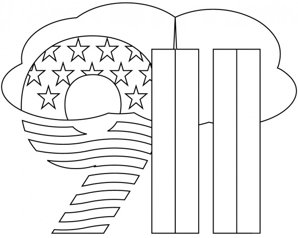 Remembering 9/11 coloring page image