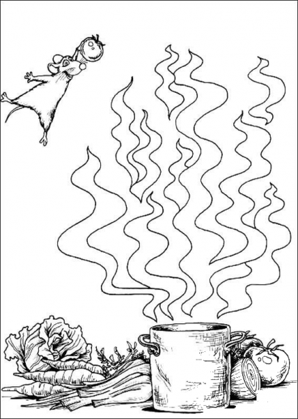 Remy Helps To Make The Soup  coloring page image