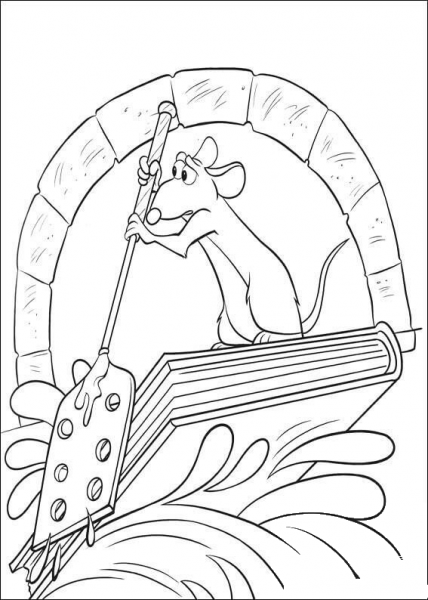 Remy is sailing on the book  coloring page image