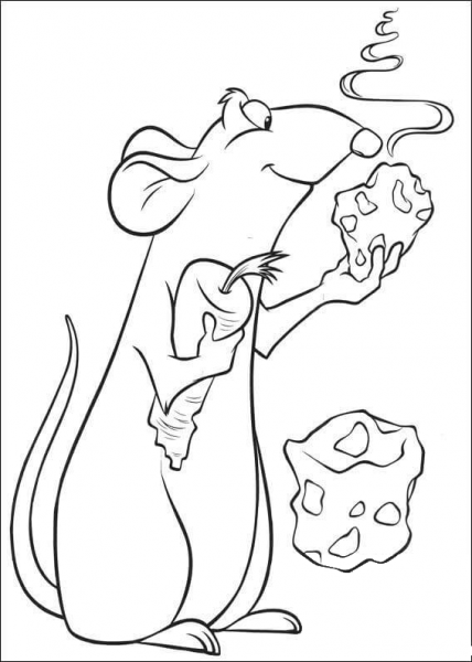 Remy With Tasty Cheese  coloring page image