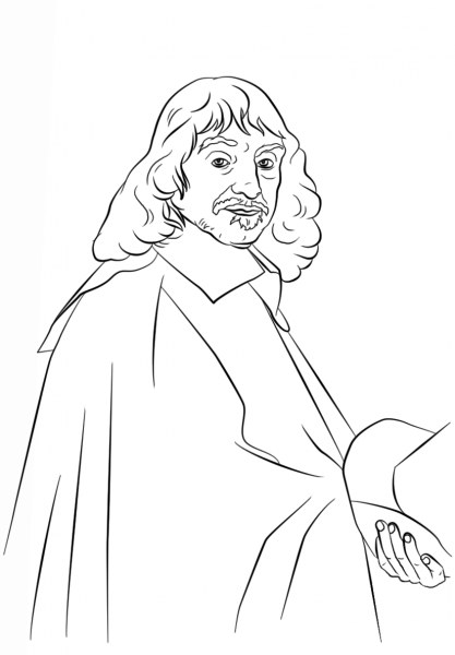 RenÃ© Descartes coloring page image