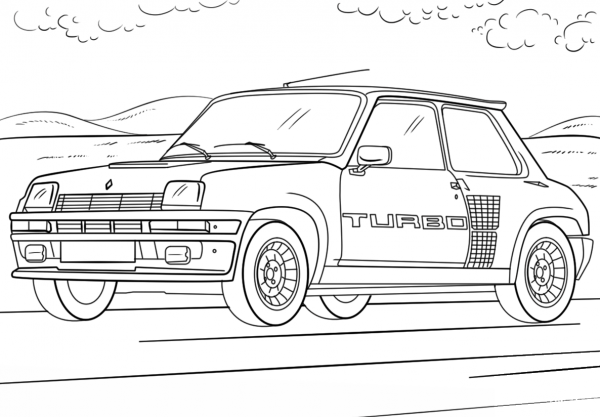 Renault 5 Turbo coloring page image