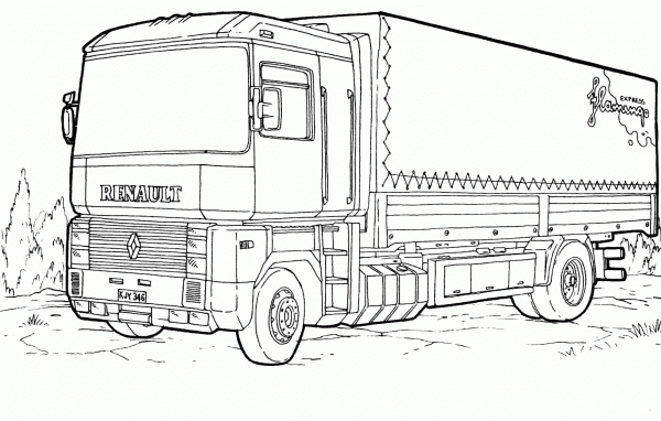 Renault Magnum  coloring page image