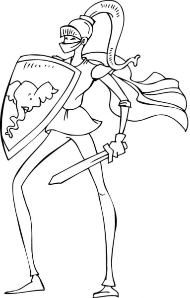 Republican as a Brave Knight coloring page image