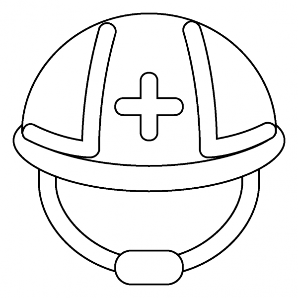 Rescue Workers Helmet Emoji coloring page image