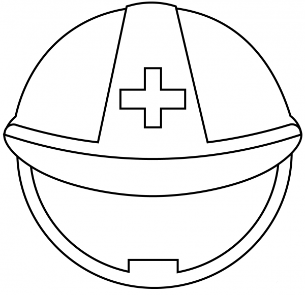 Rescue Workers Helmet Emoji coloring page image