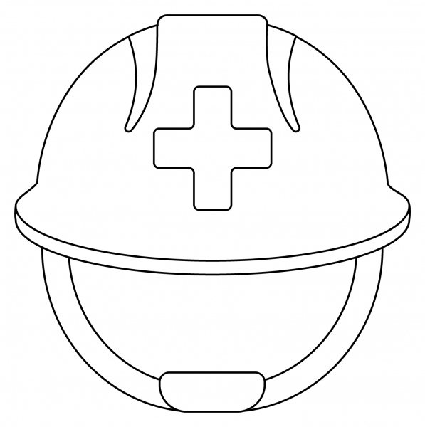 Rescue Workers Helmet Emoji coloring page image