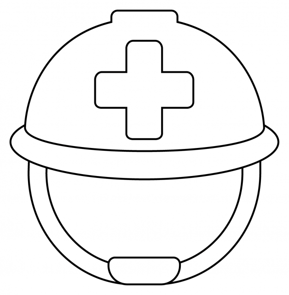 Rescue Workers Helmet Emoji coloring page image