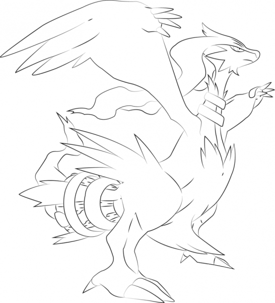 Reshiram Pokemon coloring page image