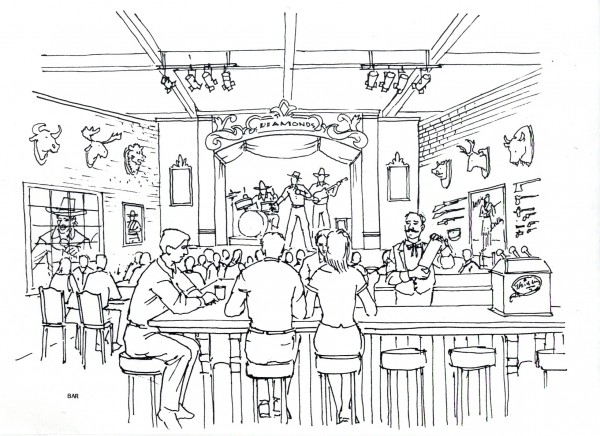 Restaurant coloring page image