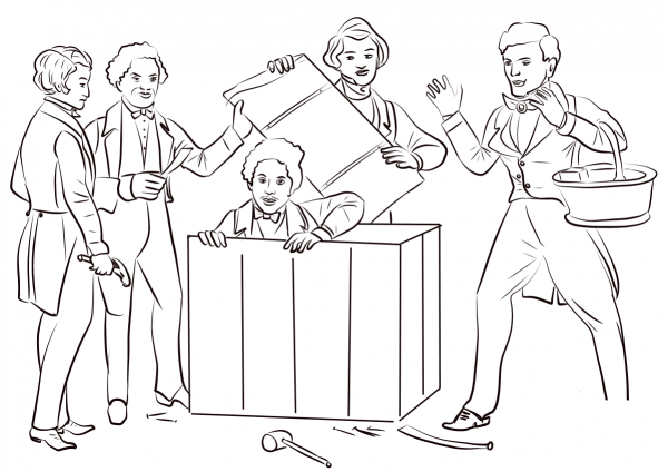 Resurrection of Henry “Box” Brown coloring page image