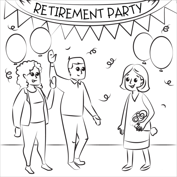 Retirement Party coloring page image