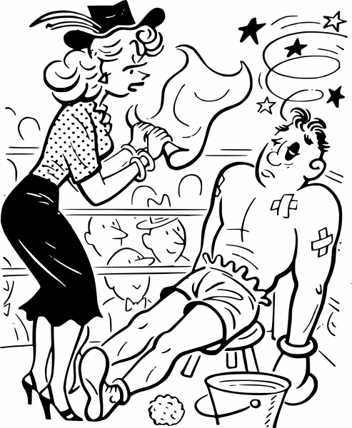Retro Boxer Comic coloring page image