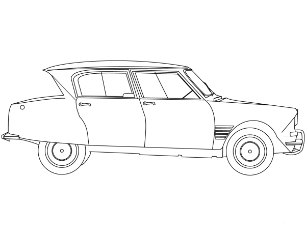 Retro Car coloring page image