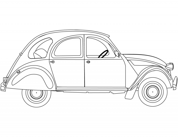 Retro Car coloring page image