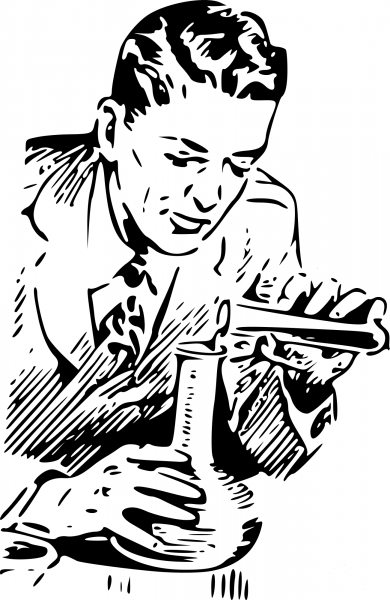 Retro Chemist coloring page image