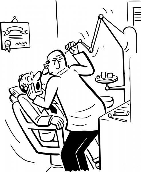 Retro Comic Dentist coloring page image