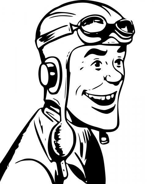 Retro Comic Pilot coloring page image