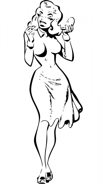 Retro Comic Woman coloring page image