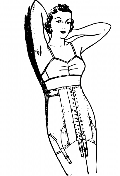 Retro Corset coloring page image