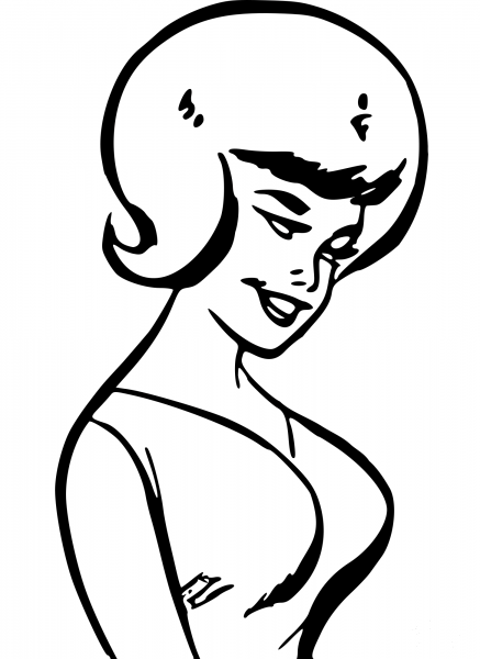 Retro Hairstyle coloring page image