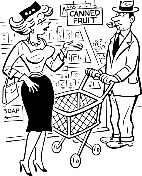 Retro Shopping Comic coloring page image