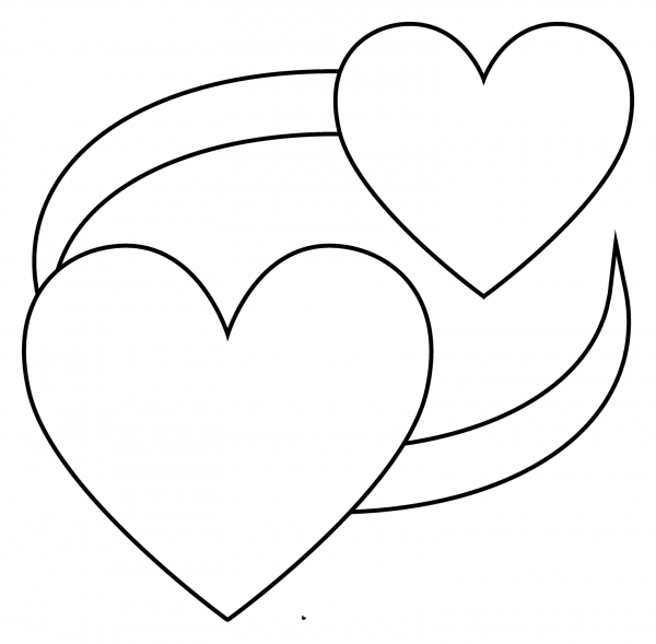 Revolving Hearts Emoji Coloring Page Colouringpages