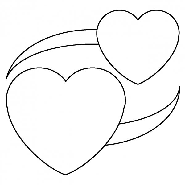 Revolving Hearts Emoji coloring page image
