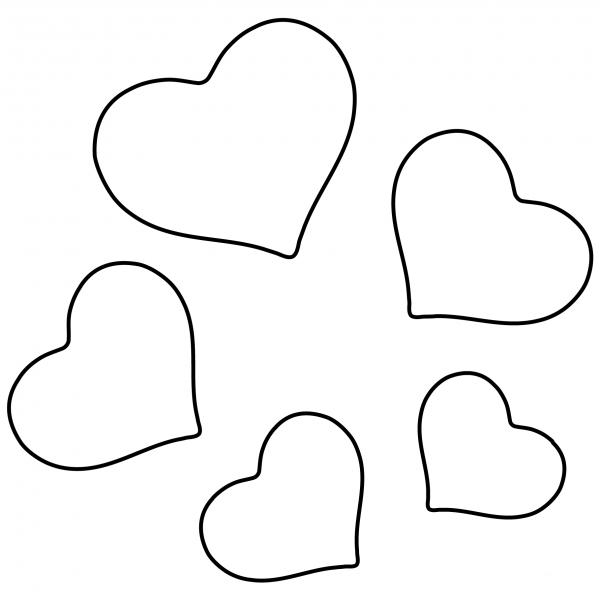 Revolving Hearts Emoji coloring page image