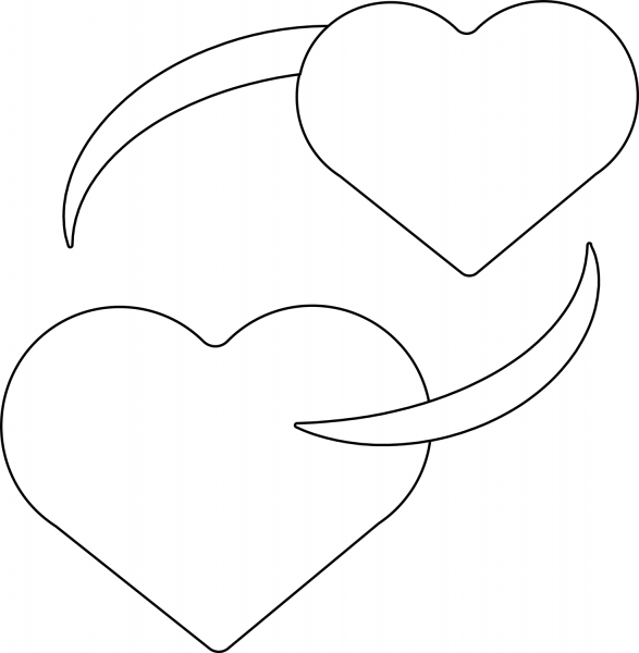 Revolving Hearts Emoji coloring page image