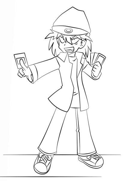 Rex Goodwin from Yu-Gi-Oh! coloring page image