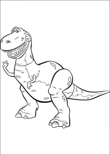 Rex Is Standing  coloring page image