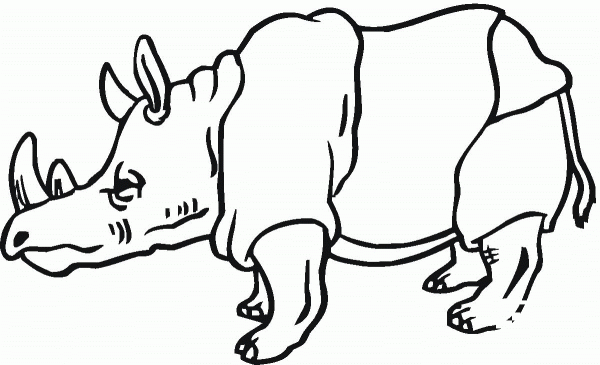 Rhino coloring page image