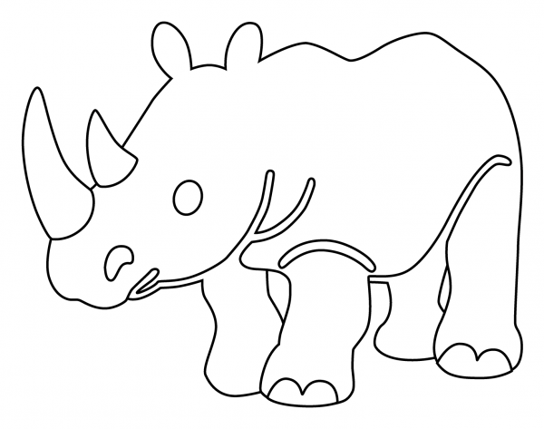 Rhinoceros Emoji coloring page image