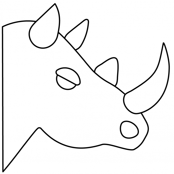 Rhinoceros Emoji coloring page image
