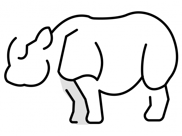 Rhinoceros Emoji coloring page image