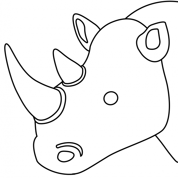 Rhinoceros Emoji coloring page image