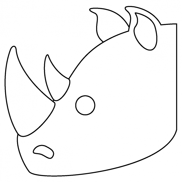 Rhinoceros Face Emoji coloring page image